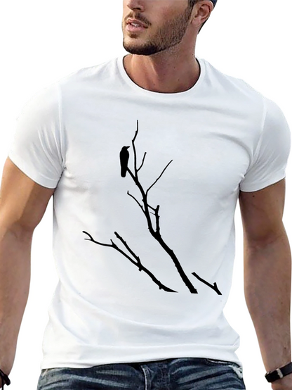 Raven on Branch Graphic Tee - Black