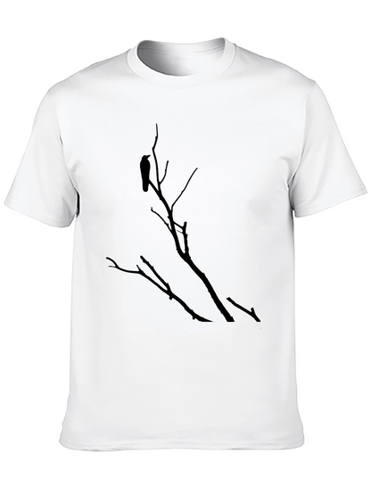 Raven on Branch Graphic Tee - Black