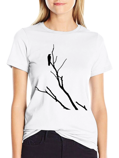 Raven on Branch Graphic Tee - Black