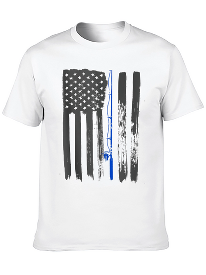 American Flag Fishing Rod T-Shirt
