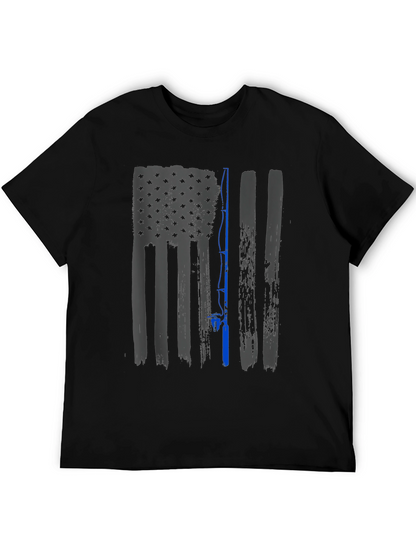 American Flag Fishing Rod T-Shirt