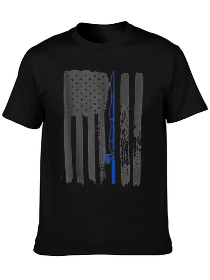 American Flag Fishing Rod T-Shirt