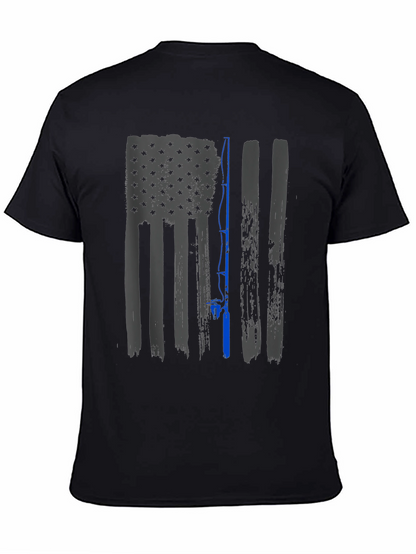 American Flag Fishing Rod T-Shirt