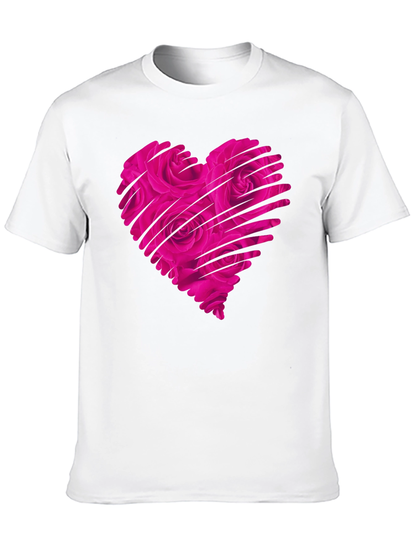 Heart Rose Mens Black T-Shirt