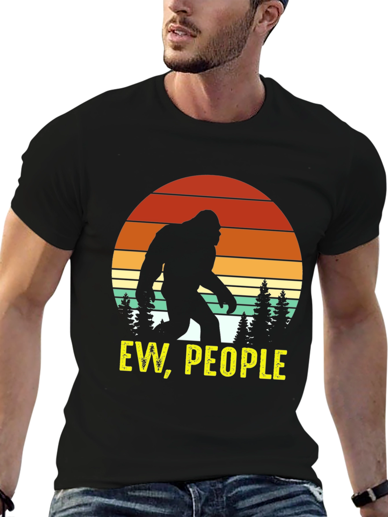 Ew People Bigfoot Silhouette Graphic Tee