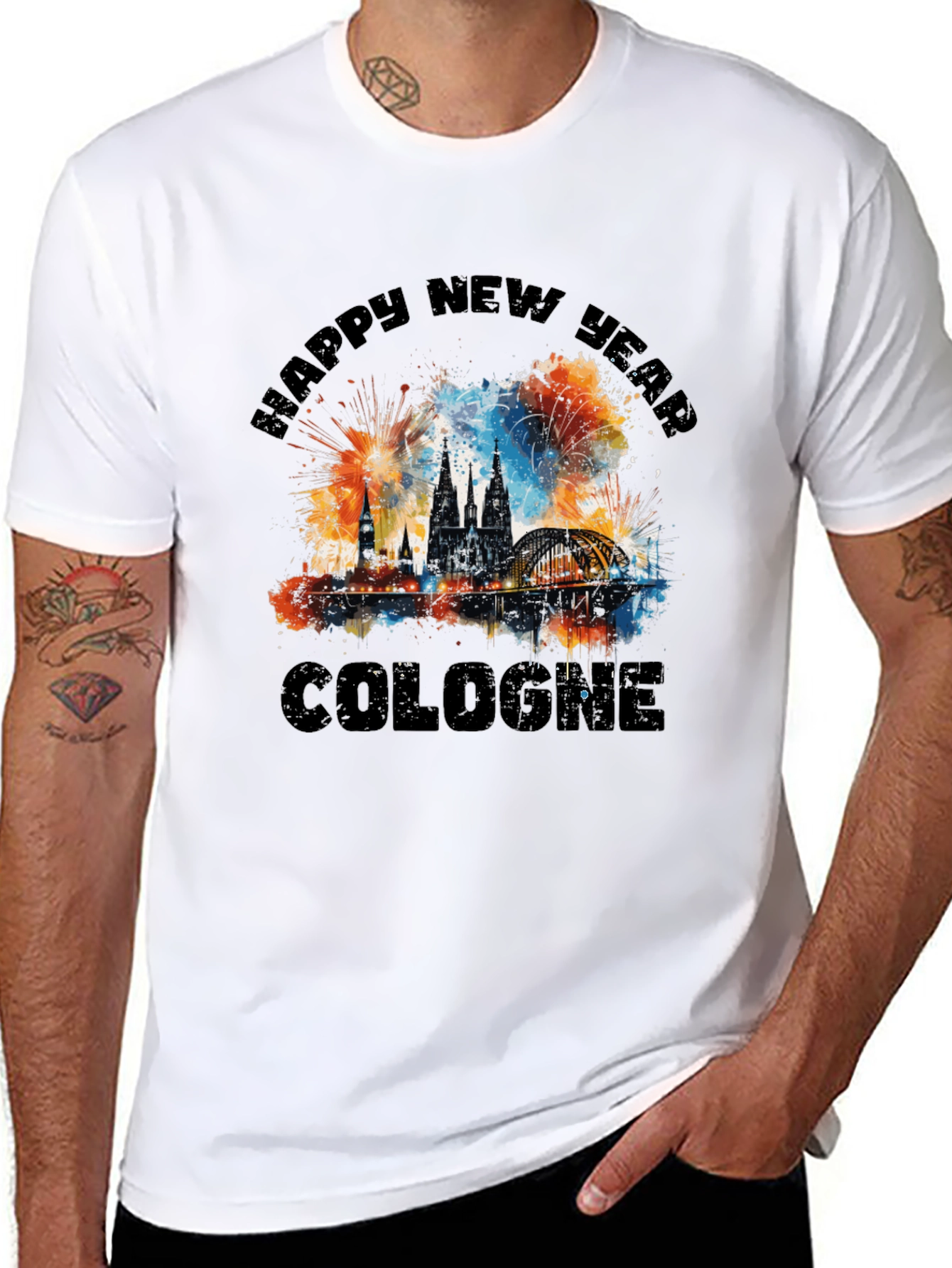 Cologne Happy New Year Graphic T-Shirt