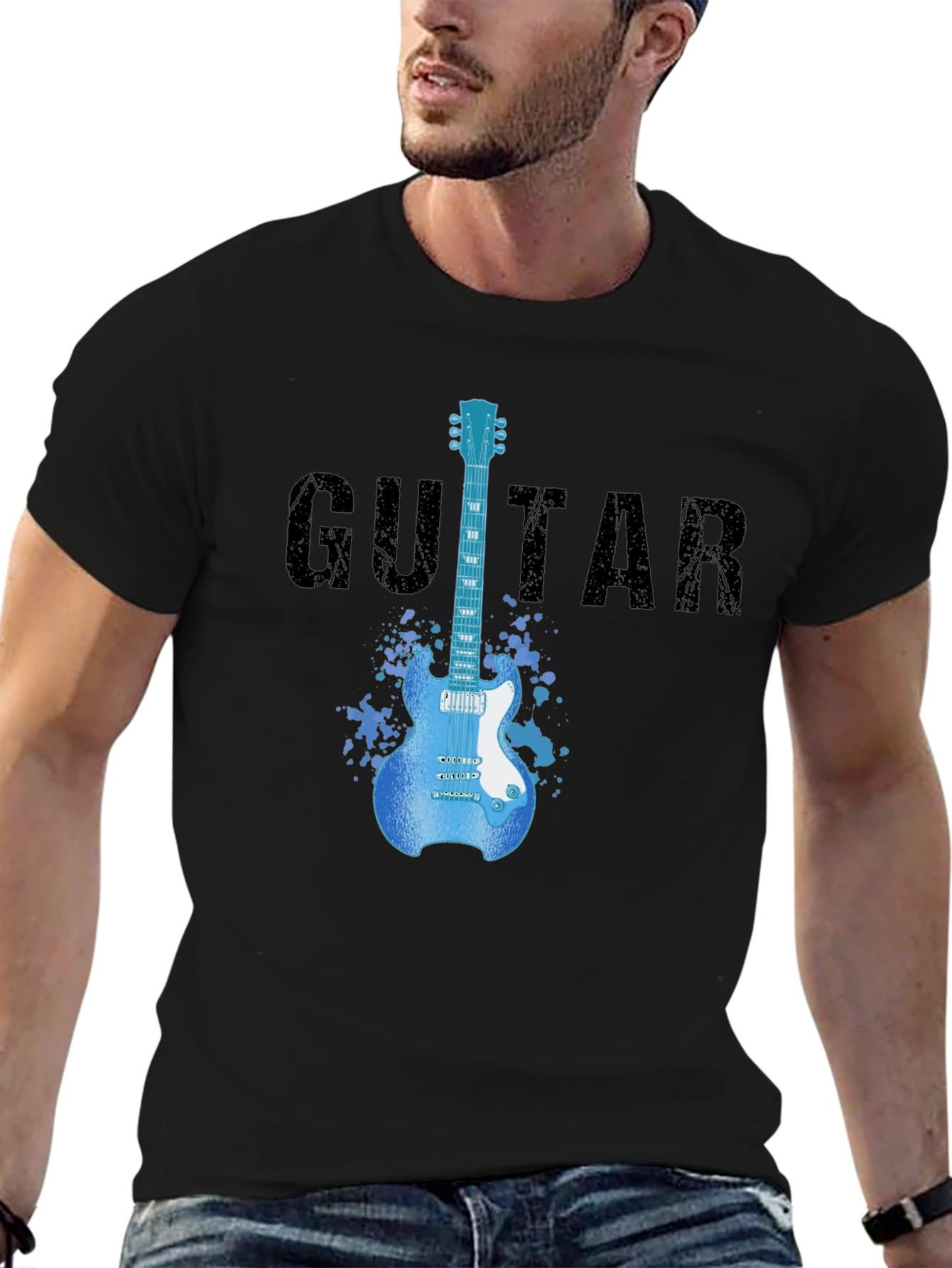 Guitar Graphic T-Shirt - Rock Star Style Tee