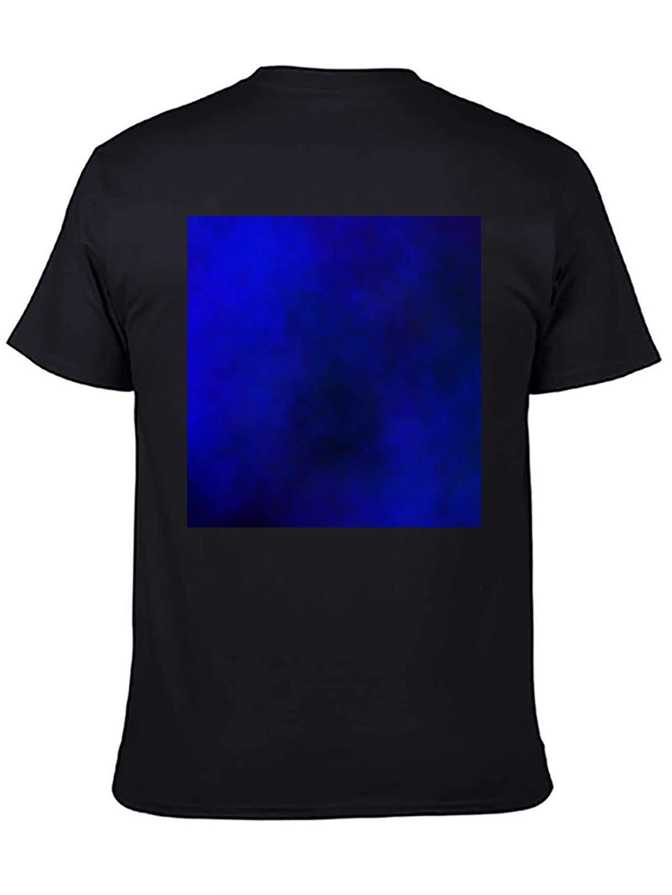 Black T-Shirt with Bold Blue Abstract Design