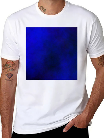 Black T-Shirt with Bold Blue Abstract Design