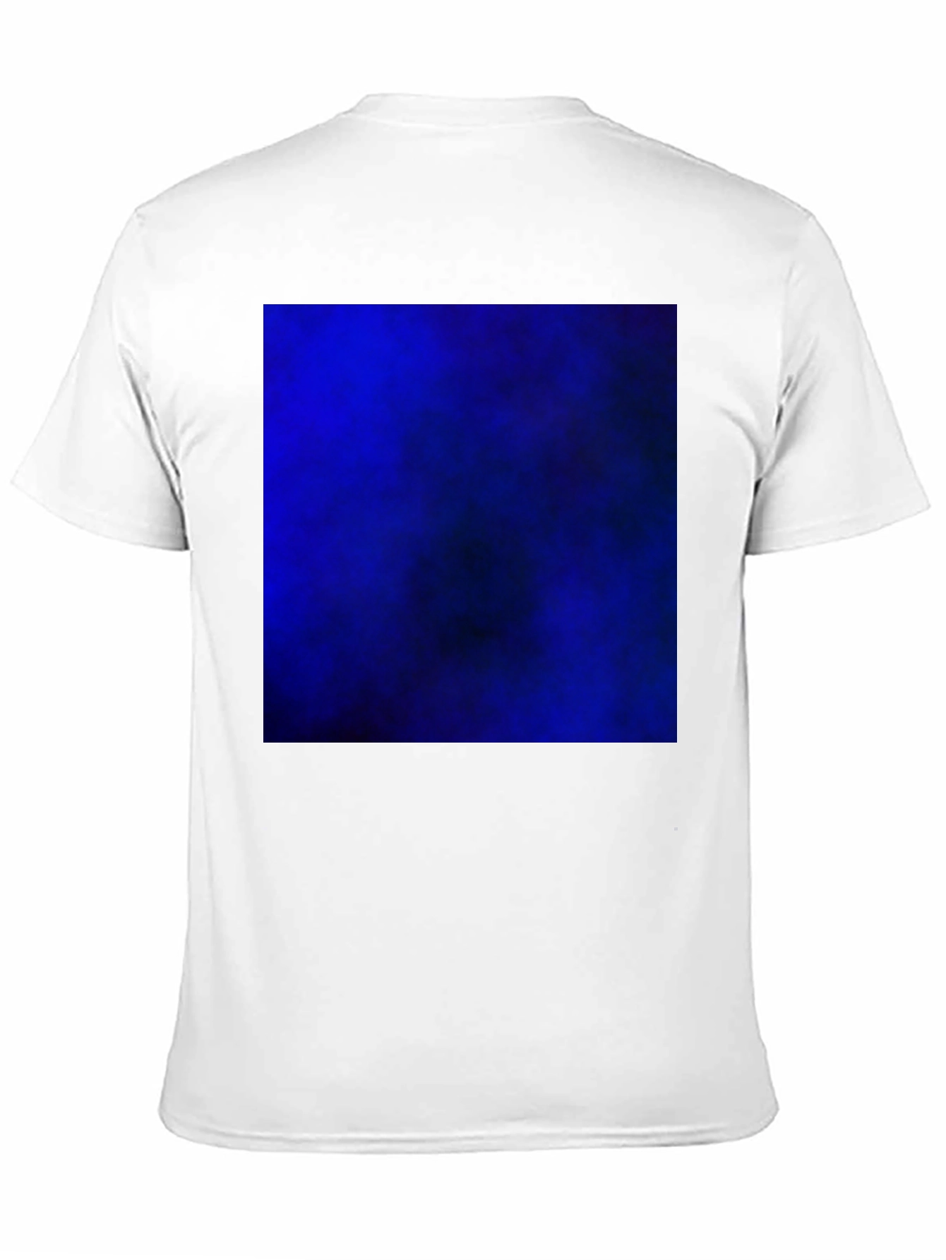 Black T-Shirt with Bold Blue Abstract Design