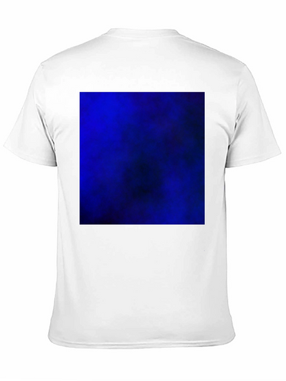Black T-Shirt with Bold Blue Abstract Design