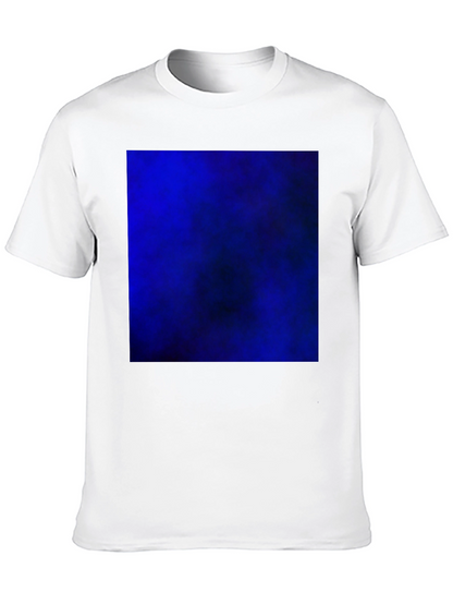 Black T-Shirt with Bold Blue Abstract Design