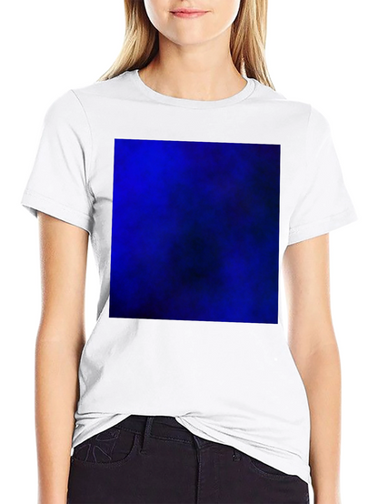 Black T-Shirt with Bold Blue Abstract Design