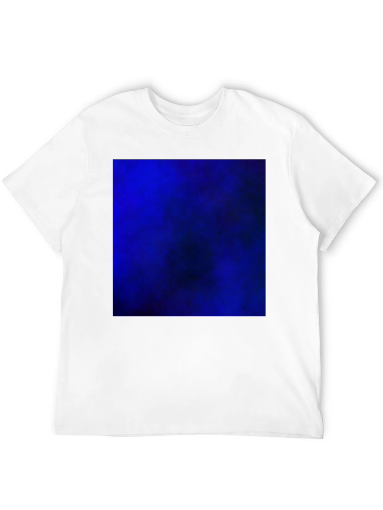 Black T-Shirt with Bold Blue Abstract Design
