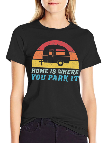 Home is Where You Park It Retro Camping Tee