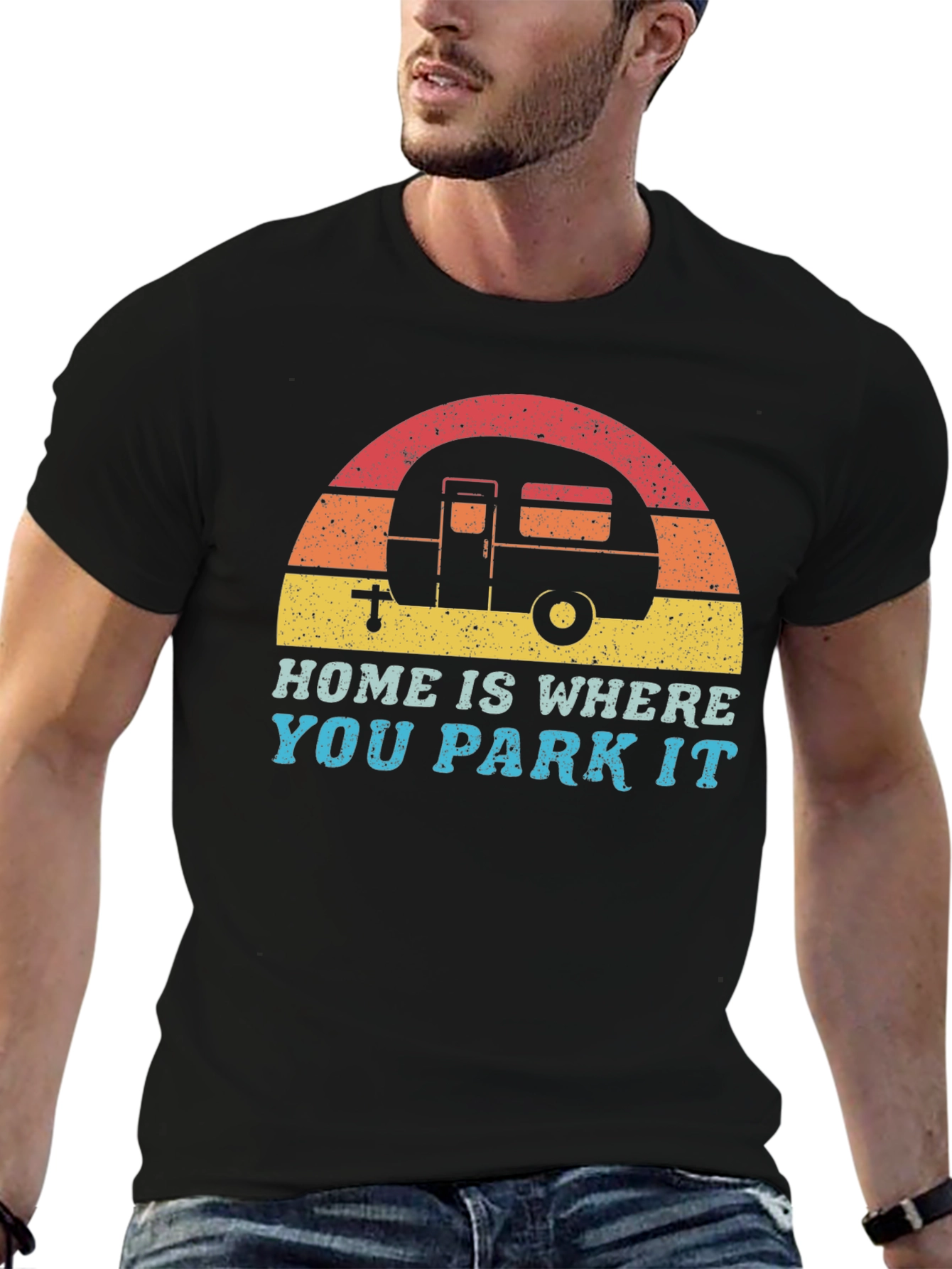 Home is Where You Park It Retro Camping Tee
