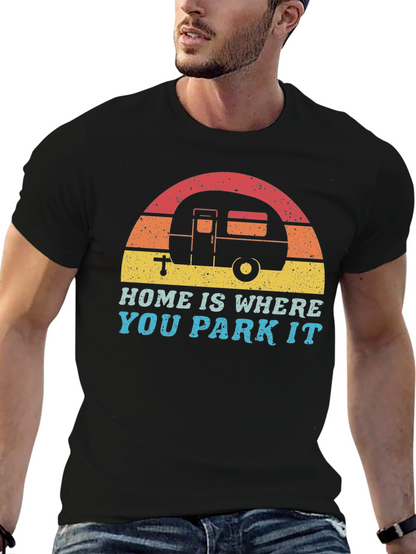 Home is Where You Park It Retro Camping Tee