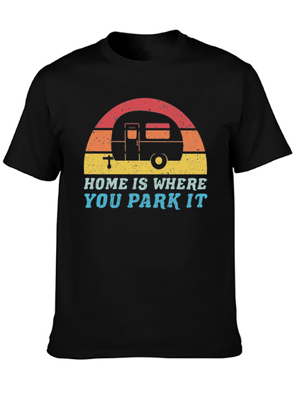 Home is Where You Park It Retro Camping Tee