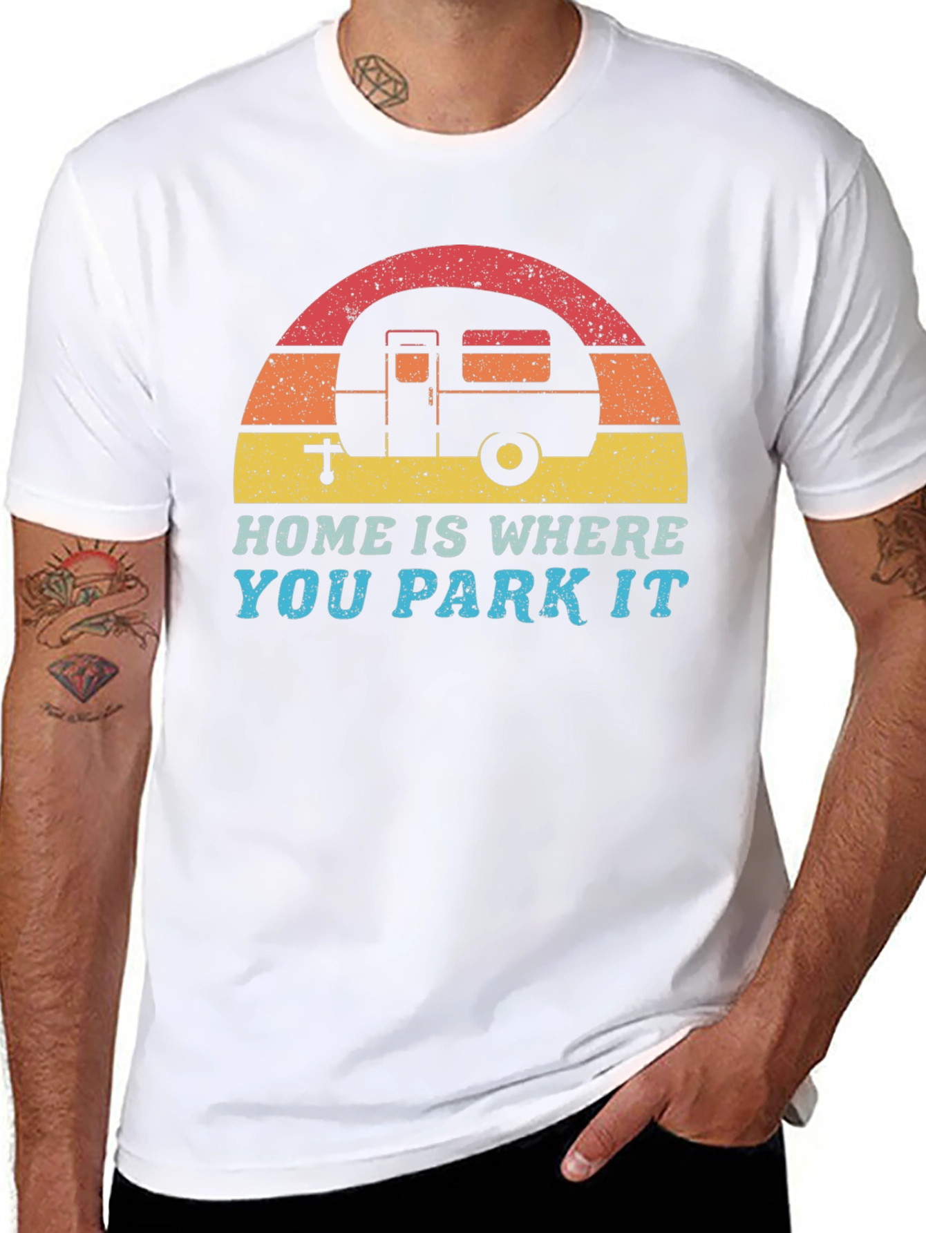 Home is Where You Park It Retro Camping Tee