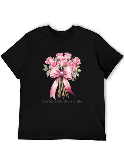 Floral Roses Bouquet Graphic Tee for Him