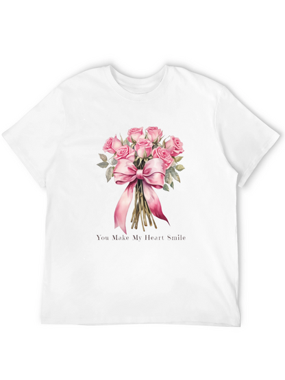 Floral Roses Bouquet Graphic Tee for Him