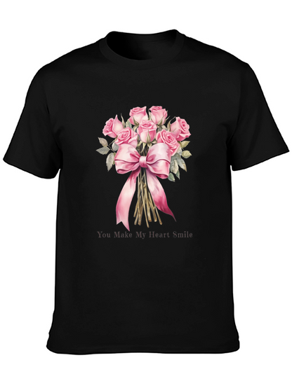 Floral Roses Bouquet Graphic Tee for Him