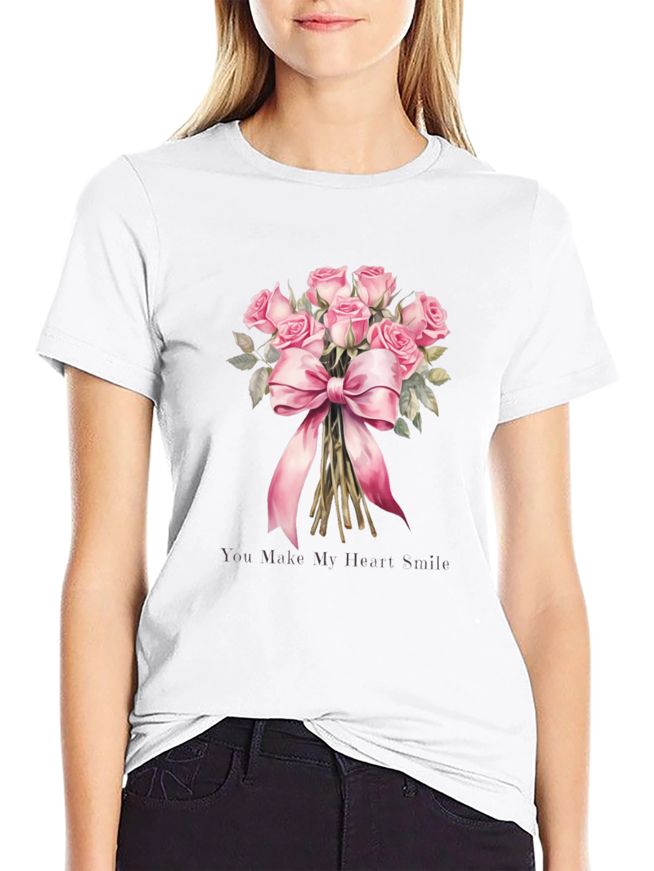 Floral Roses Bouquet Graphic Tee for Him