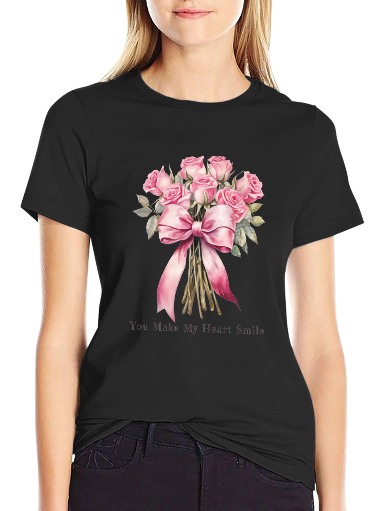 Floral Roses Bouquet Graphic Tee for Him