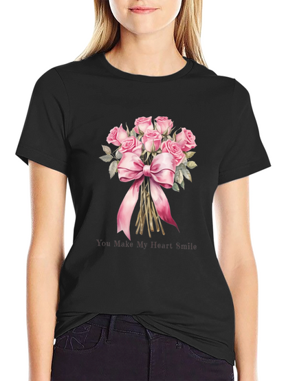 Floral Roses Bouquet Graphic Tee for Him