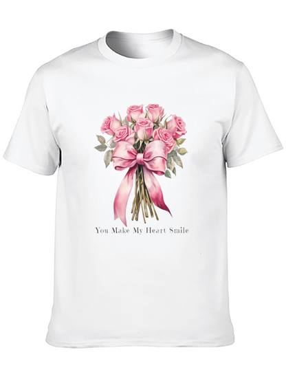 Floral Roses Bouquet Graphic Tee for Him