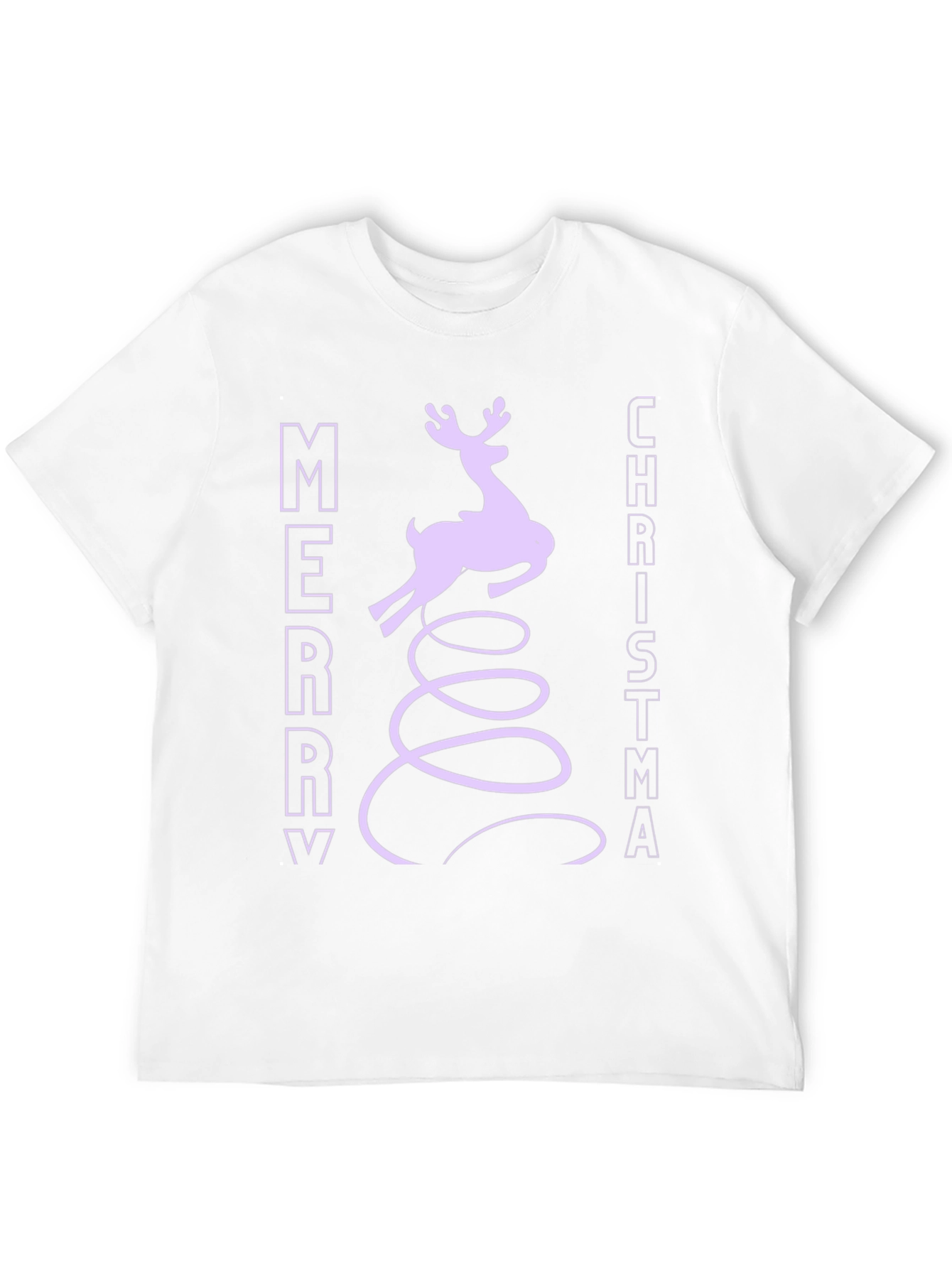 Merry Christmas Reindeer Graphic Tee - Black