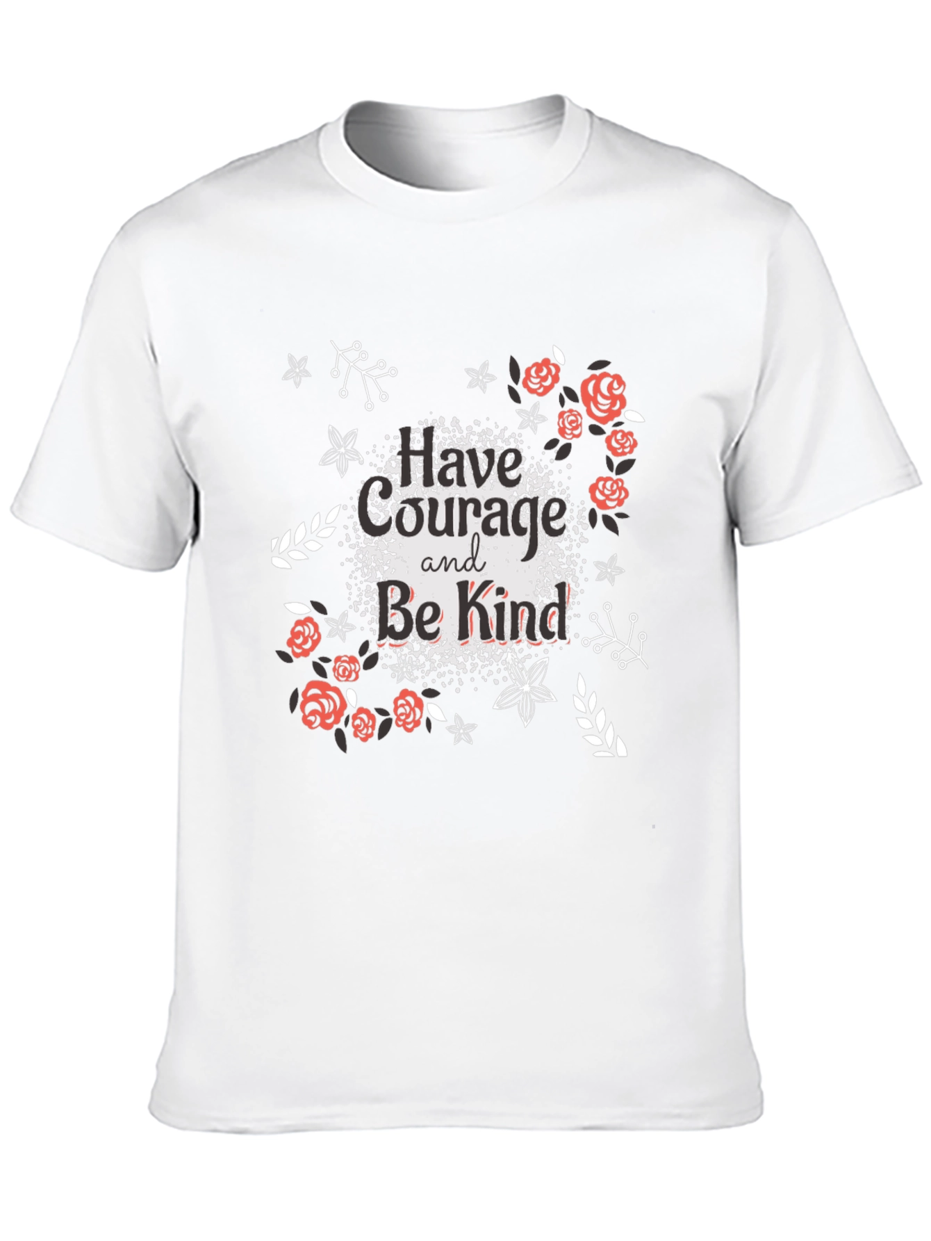 Courage & Kindness Black T-Shirt - Floral Design