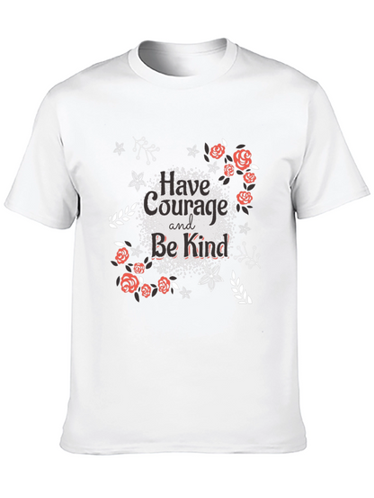 Courage & Kindness Black T-Shirt - Floral Design