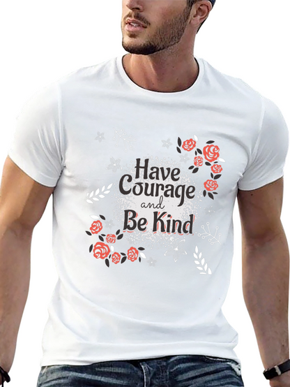 Courage & Kindness Black T-Shirt - Floral Design