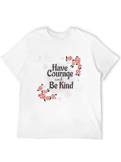Courage & Kindness Black T-Shirt - Floral Design