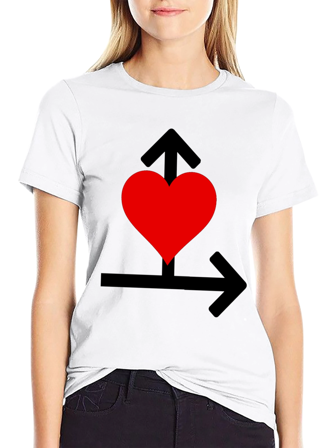 Heart Arrows Black Graphic Tee