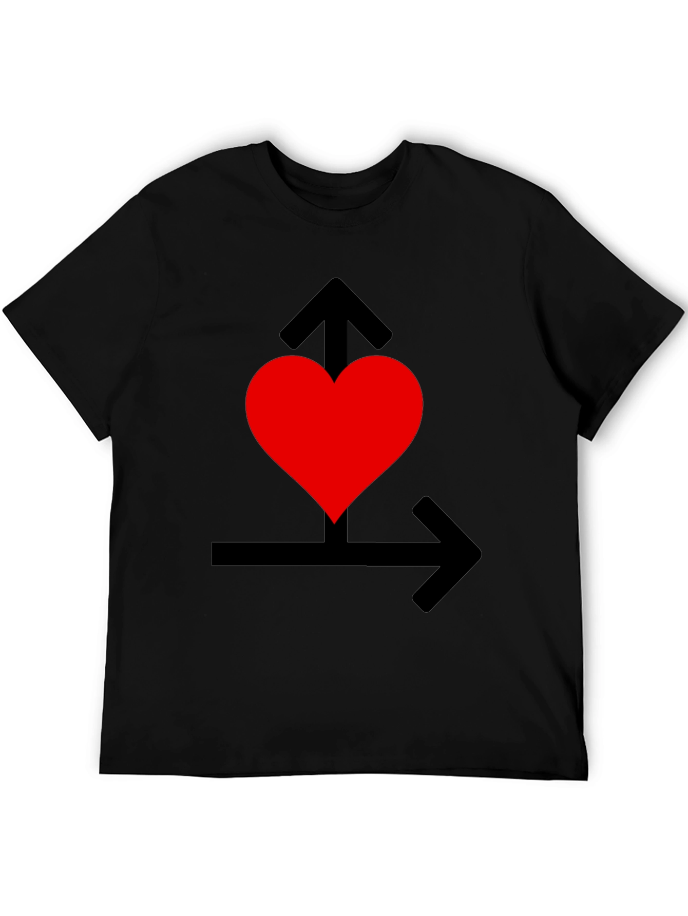 Heart Arrows Black Graphic Tee
