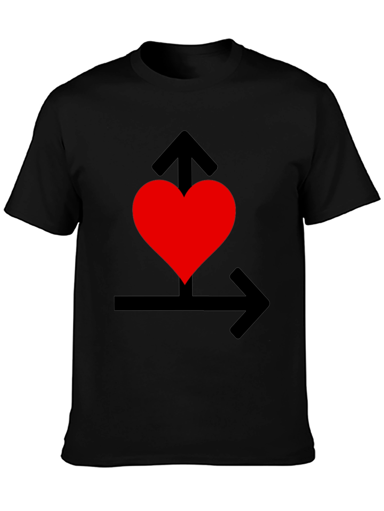 Heart Arrows Black Graphic Tee