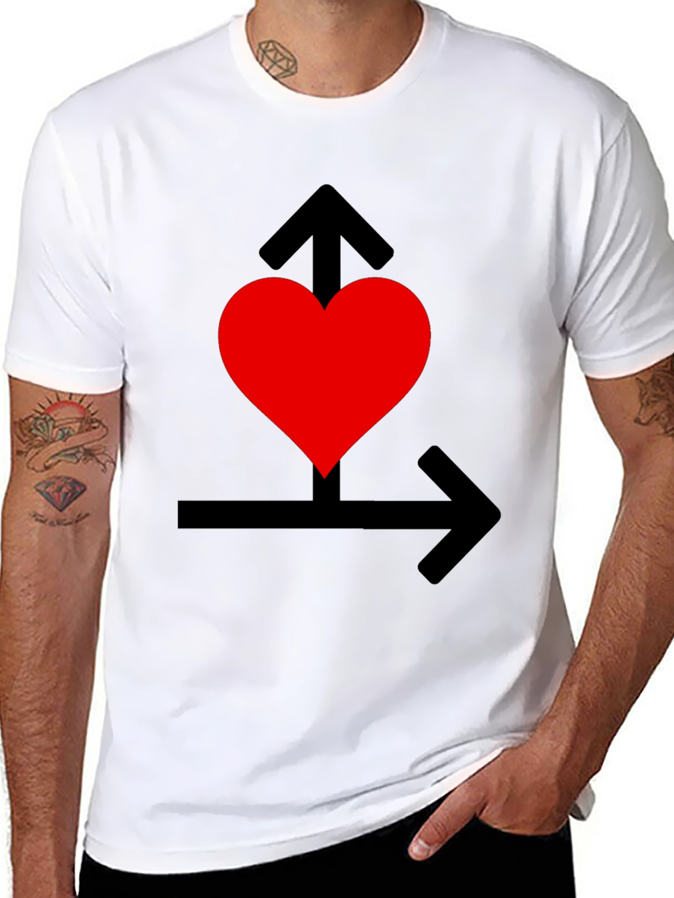 Heart Arrows Black Graphic Tee