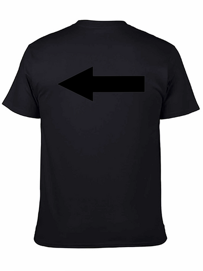 Left Arrow Graphic Tee - Casual Black T-Shirt
