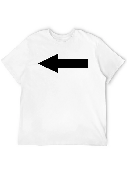 Left Arrow Graphic Tee - Casual Black T-Shirt