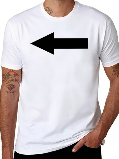 Left Arrow Graphic Tee - Casual Black T-Shirt