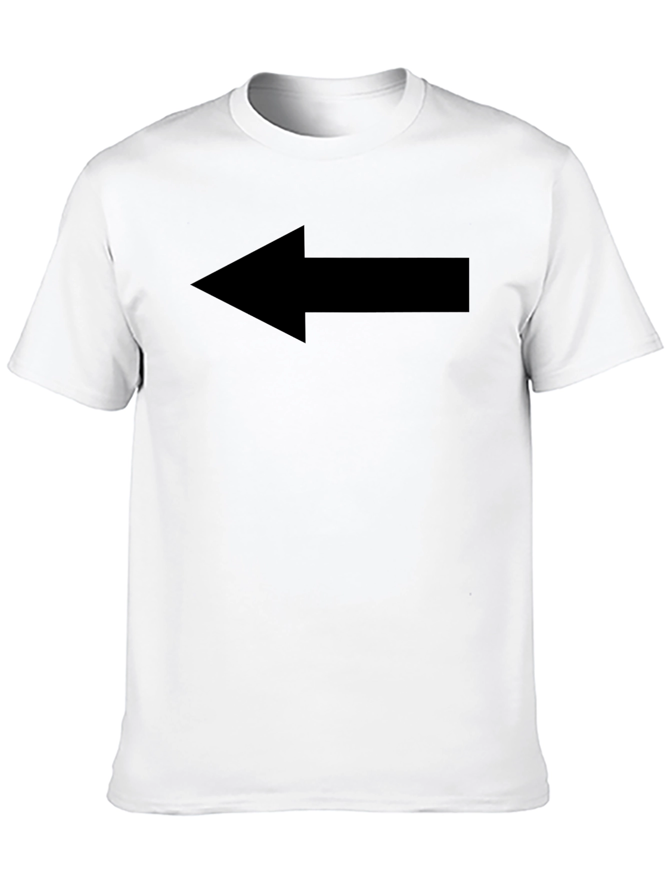 Left Arrow Graphic Tee - Casual Black T-Shirt
