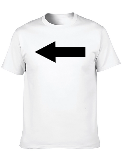 Left Arrow Graphic Tee - Casual Black T-Shirt