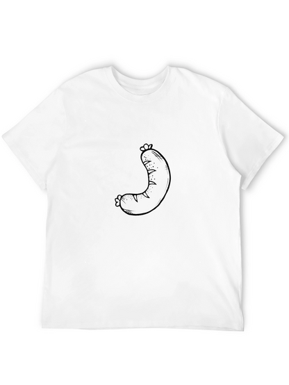 Sausage Graphic Black T-Shirt - Mens Casual Tee