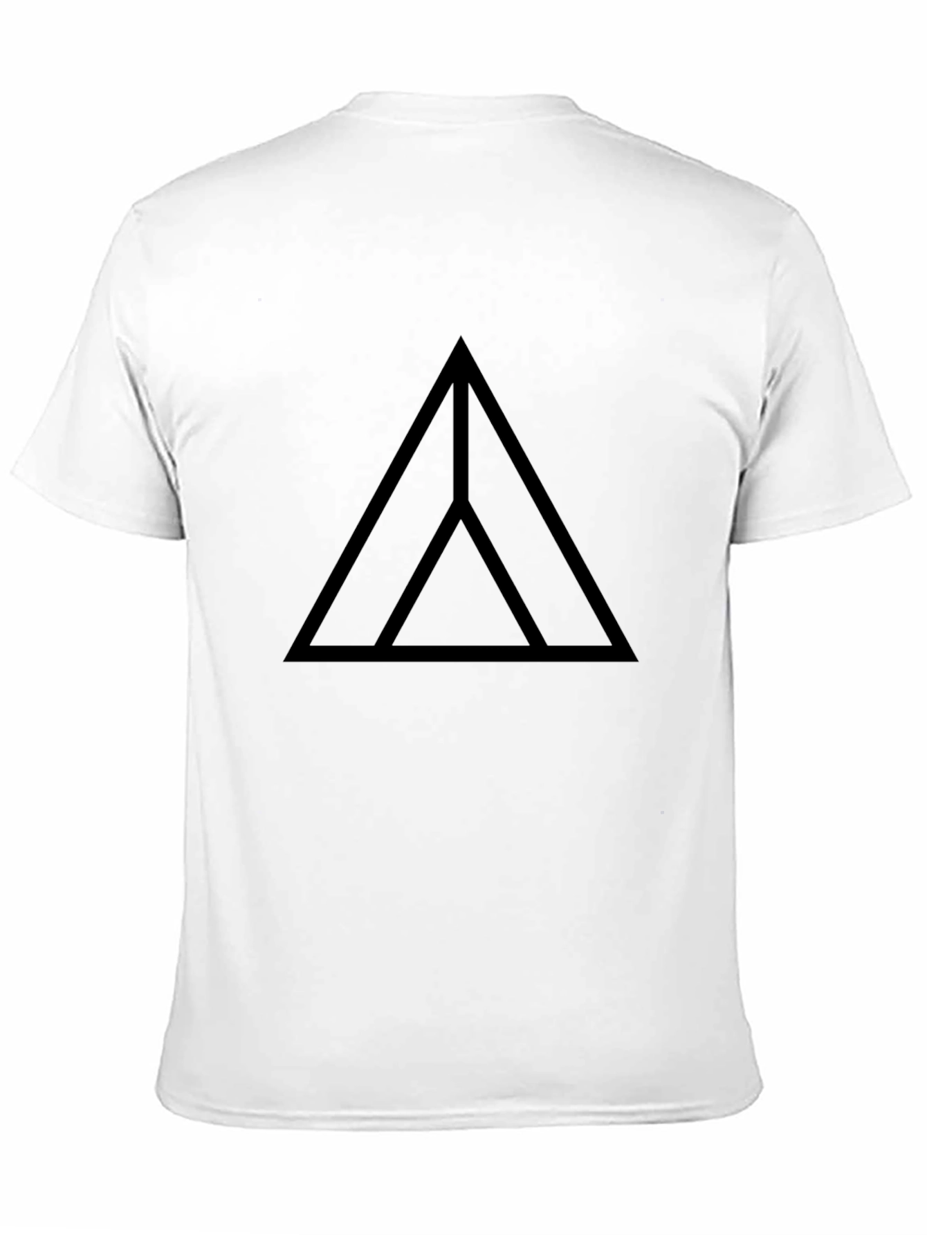 Minimalist Triangle Graphic T-Shirt - Black