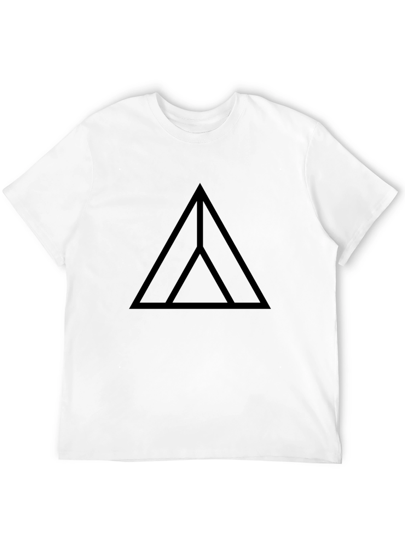 Minimalist Triangle Graphic T-Shirt - Black