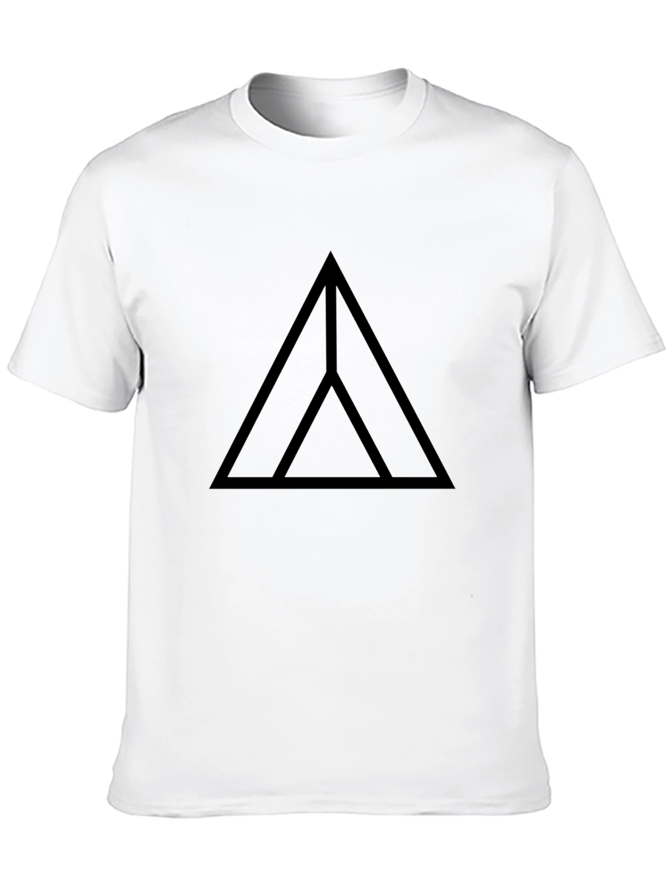 Minimalist Triangle Graphic T-Shirt - Black