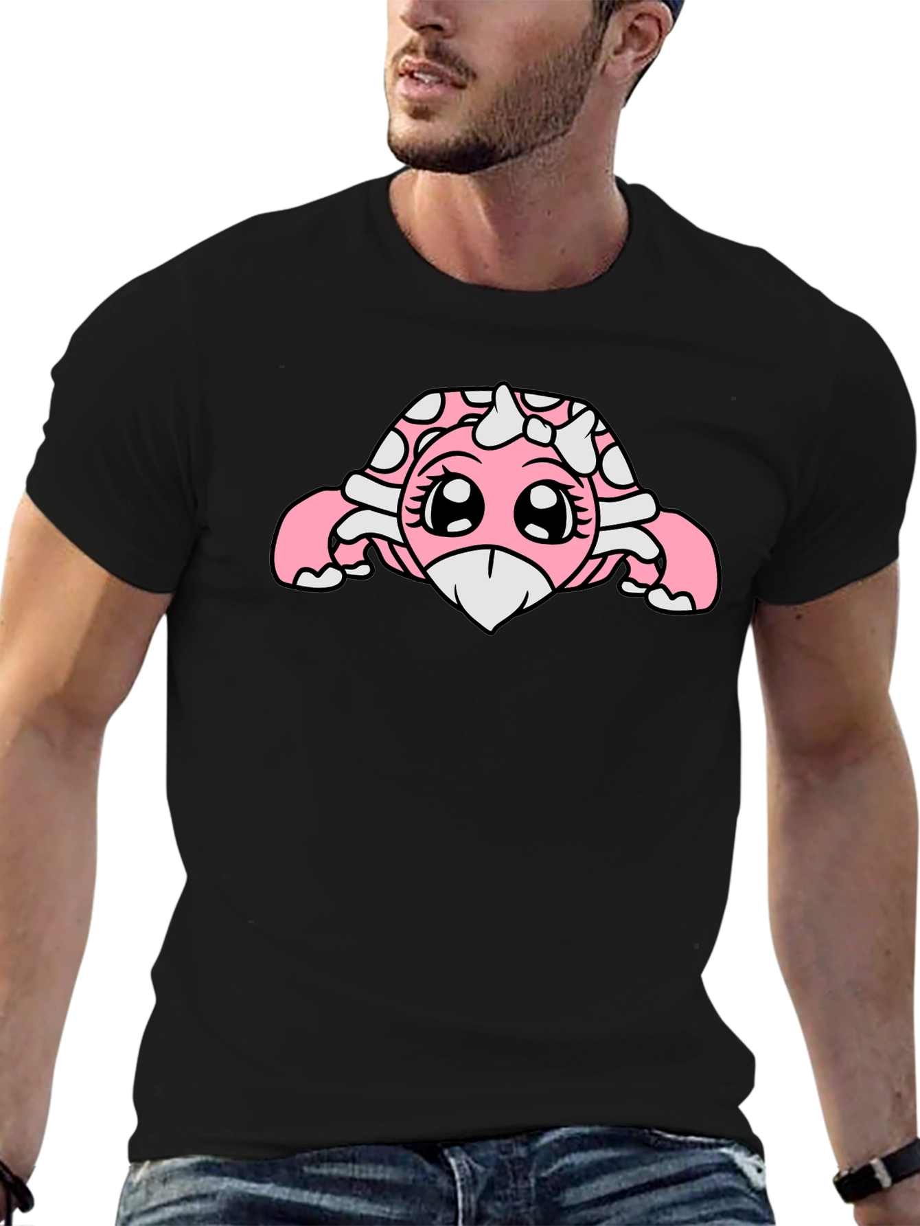 Kawaii Turtle Graphic Tee - Black