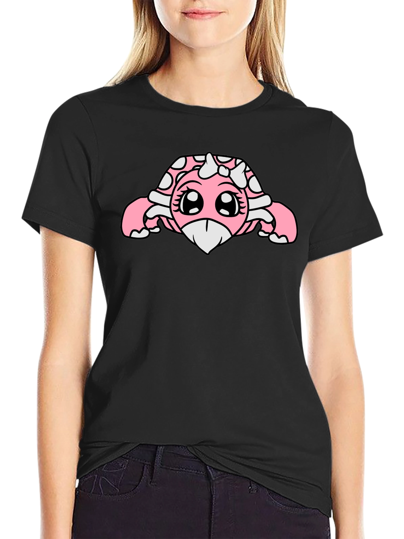 Kawaii Turtle Graphic Tee - Black